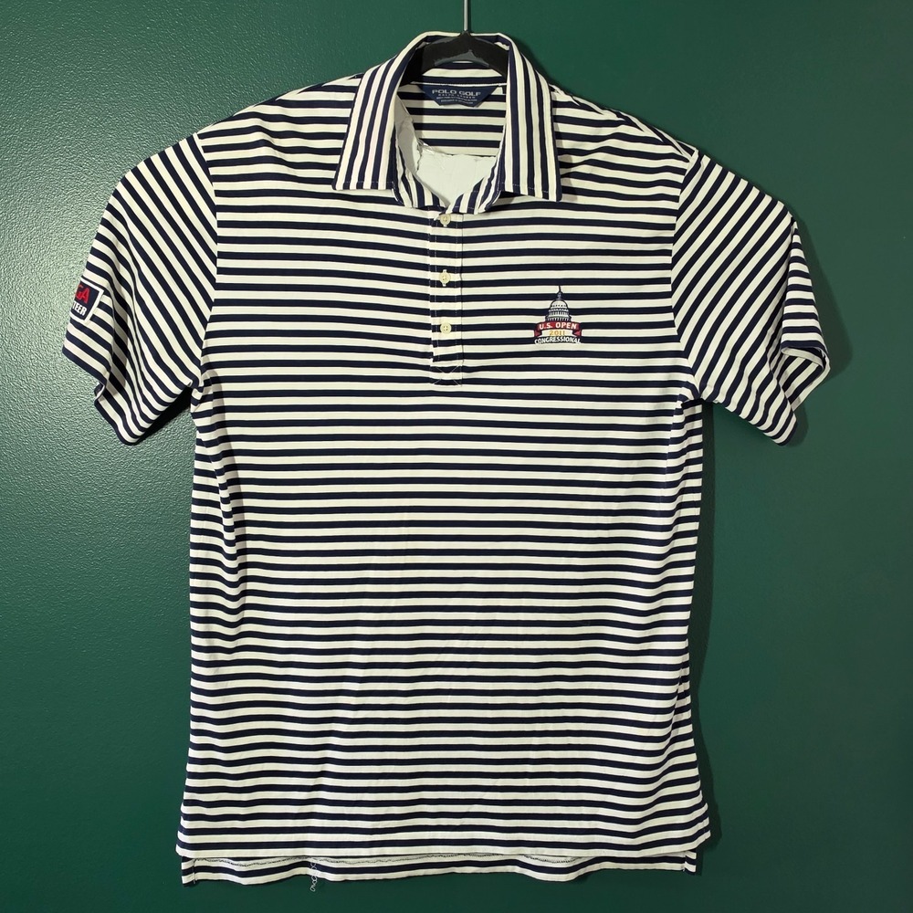Polo Golf Ralph Lauren Striped US Open 2011 Shirt Size Large SKU 3-071